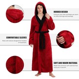 Heren Badjas Extra Lang Fleece met Capuchon - 34% Korting