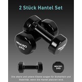 Halterset 2x 2kg Zwart - Krachttraining Thuis & Sportschool