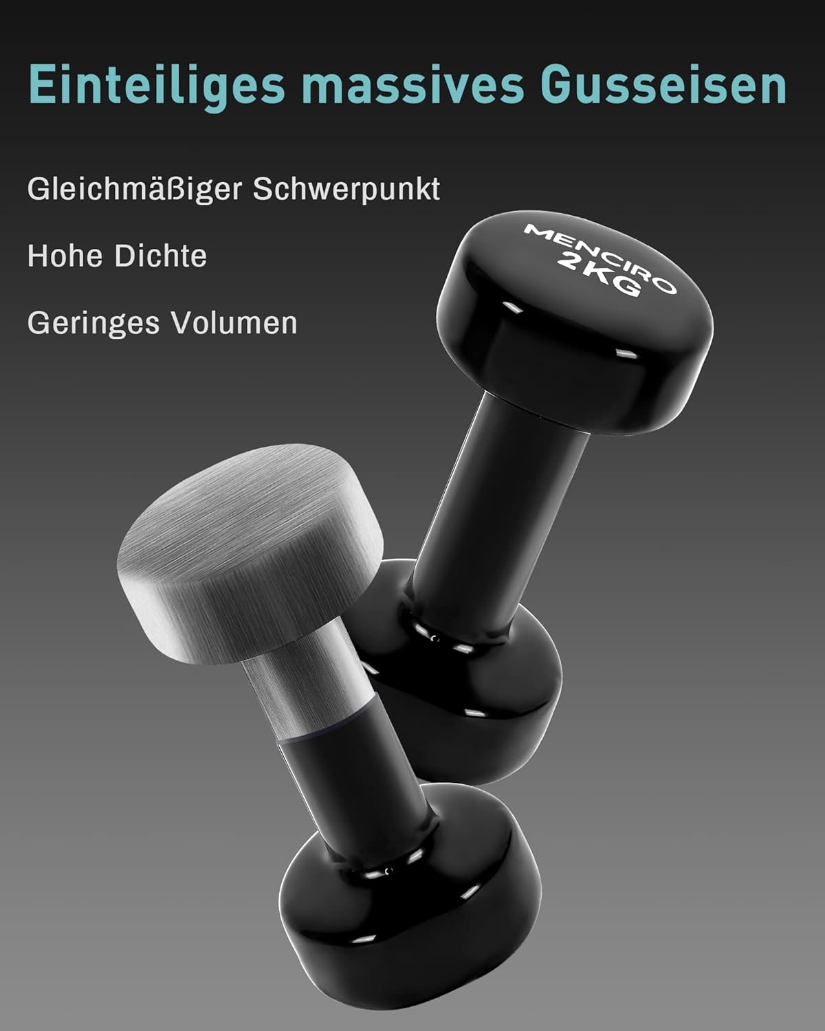 Halterset 2x 2kg Zwart - Krachttraining Thuis & Sportschool