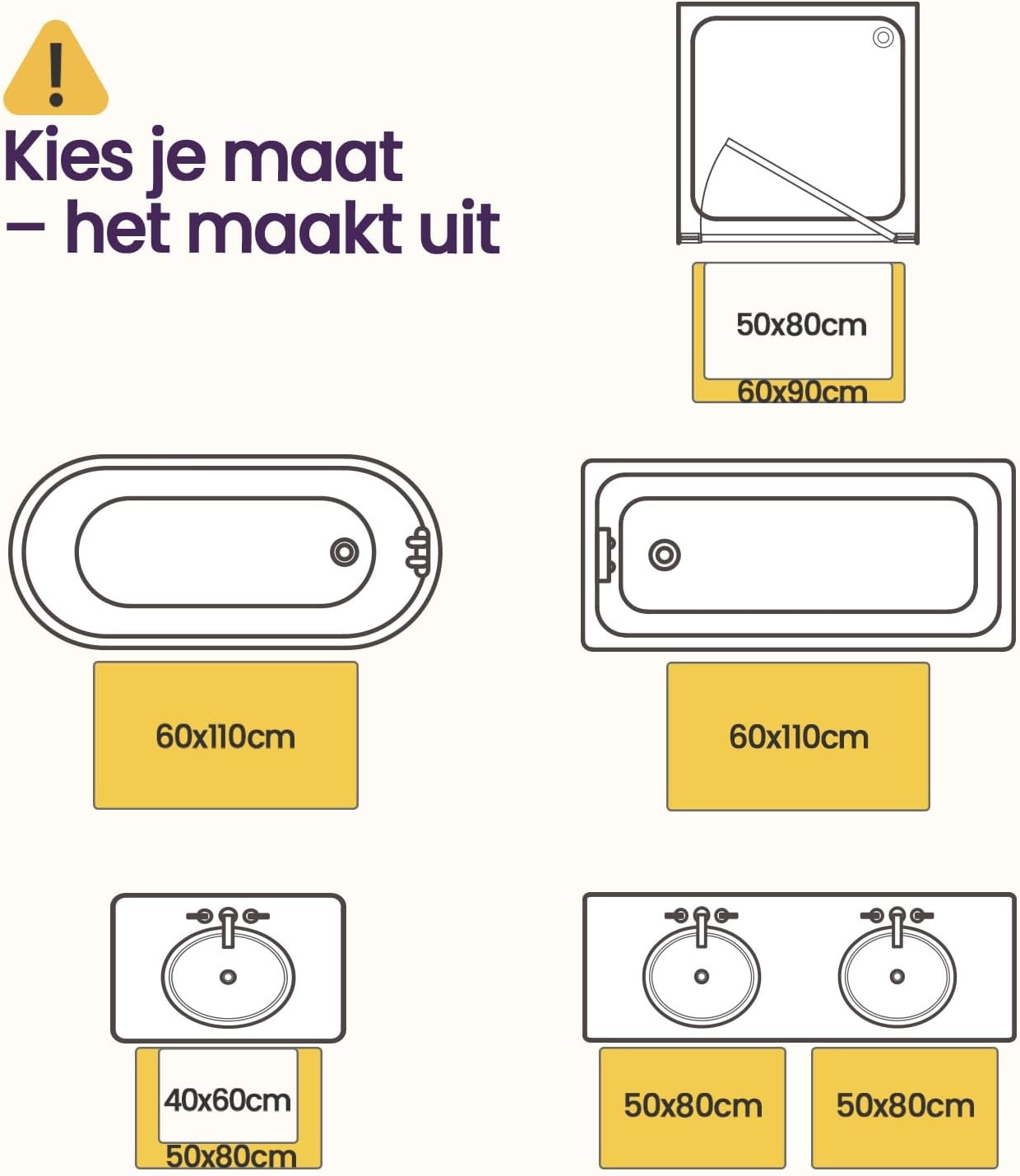 Beige Badmat 50x80cm Microvezel | 28% Korting | Antislip & Absorberend