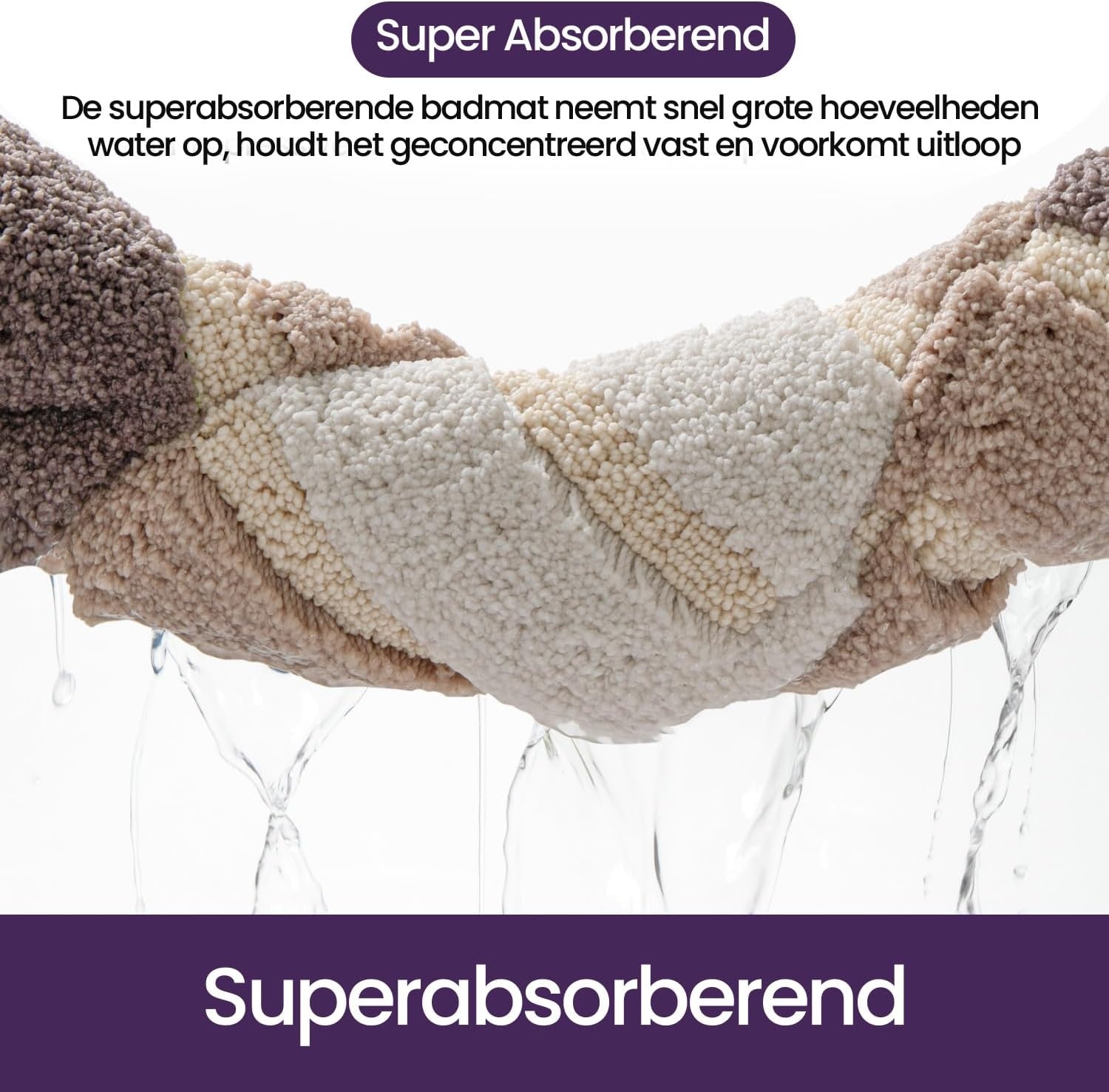 Beige Badmat 50x80cm Microvezel | 28% Korting | Antislip & Absorberend