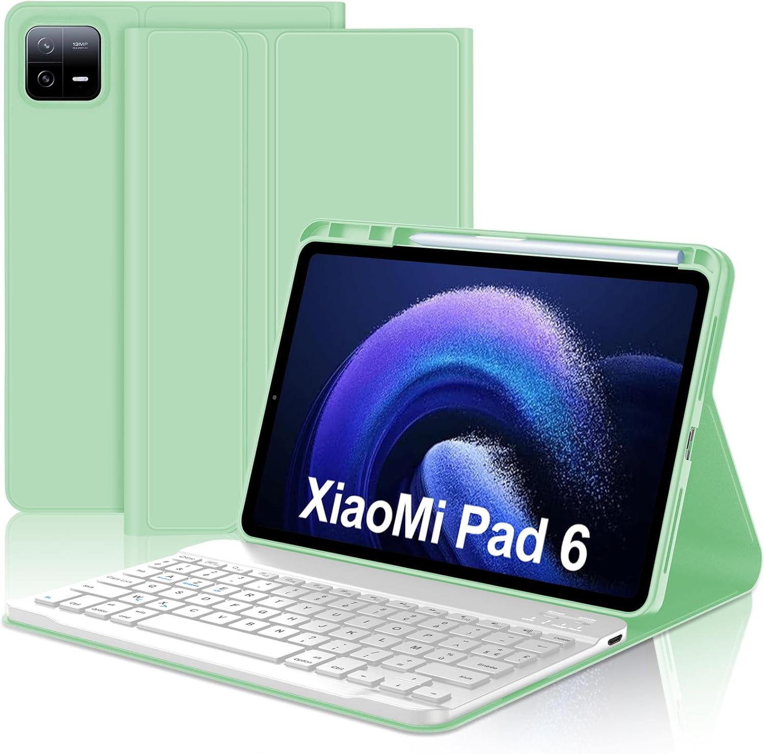 Lichtgroene Toetsenbordhoes AZERTY voor Xiaomi Pad 6/6 Pro 11" - 74% Korting