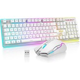 Draadloos Gaming Toetsenbord & Muis K10 Wit 33% Korting