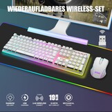 Draadloos Gaming Toetsenbord & Muis Set QWERTZ Wit - 34% Korting