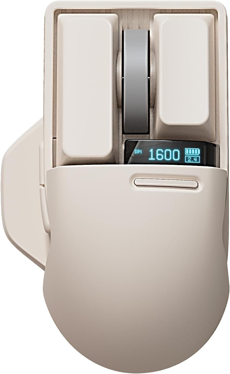 Draadloze Muis met OLED, 4000 DPI - Tofu Roze Wit (29% Korting)