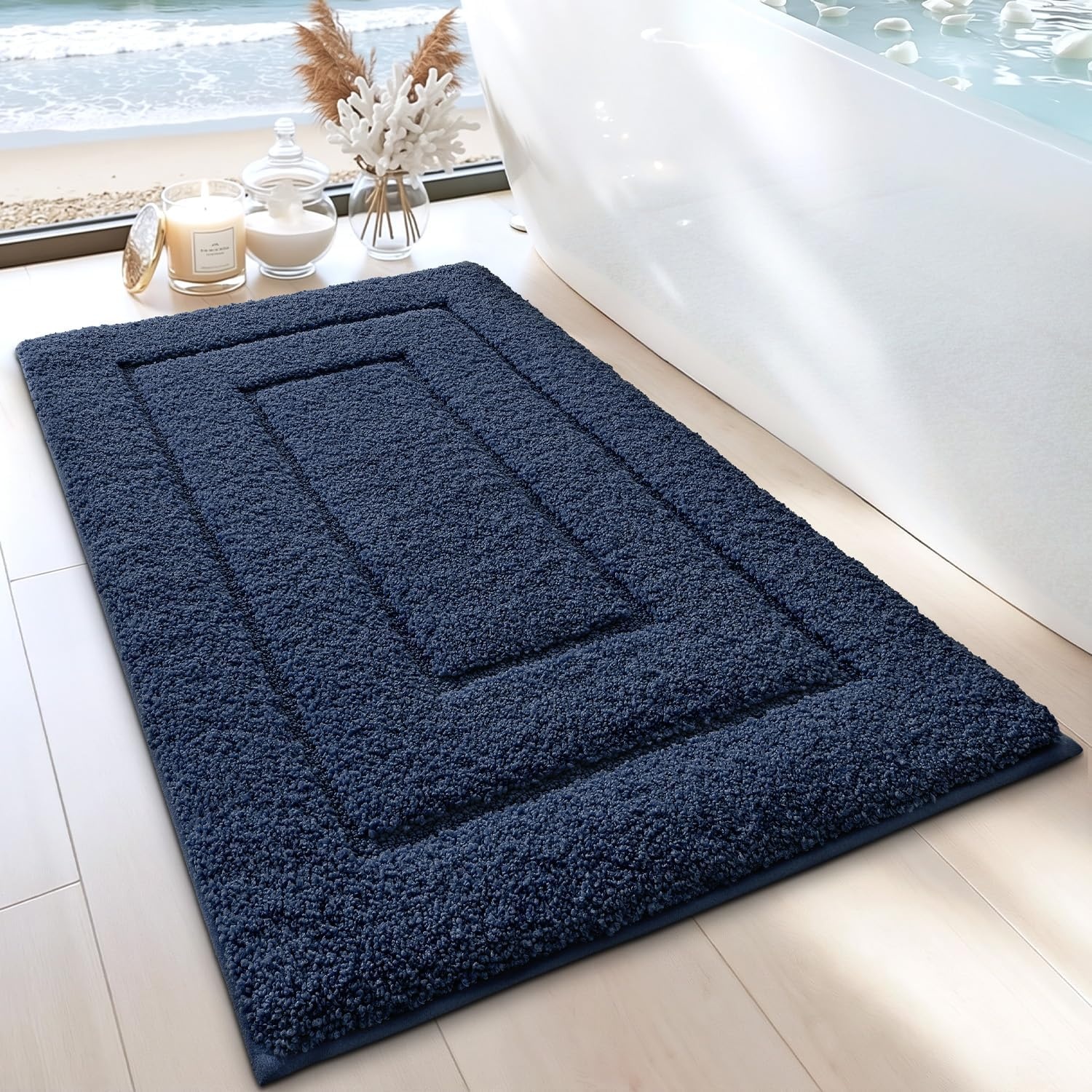 Badmat Antislip Waterabsorberend 40x60cm Marineblauw - 28% Korting