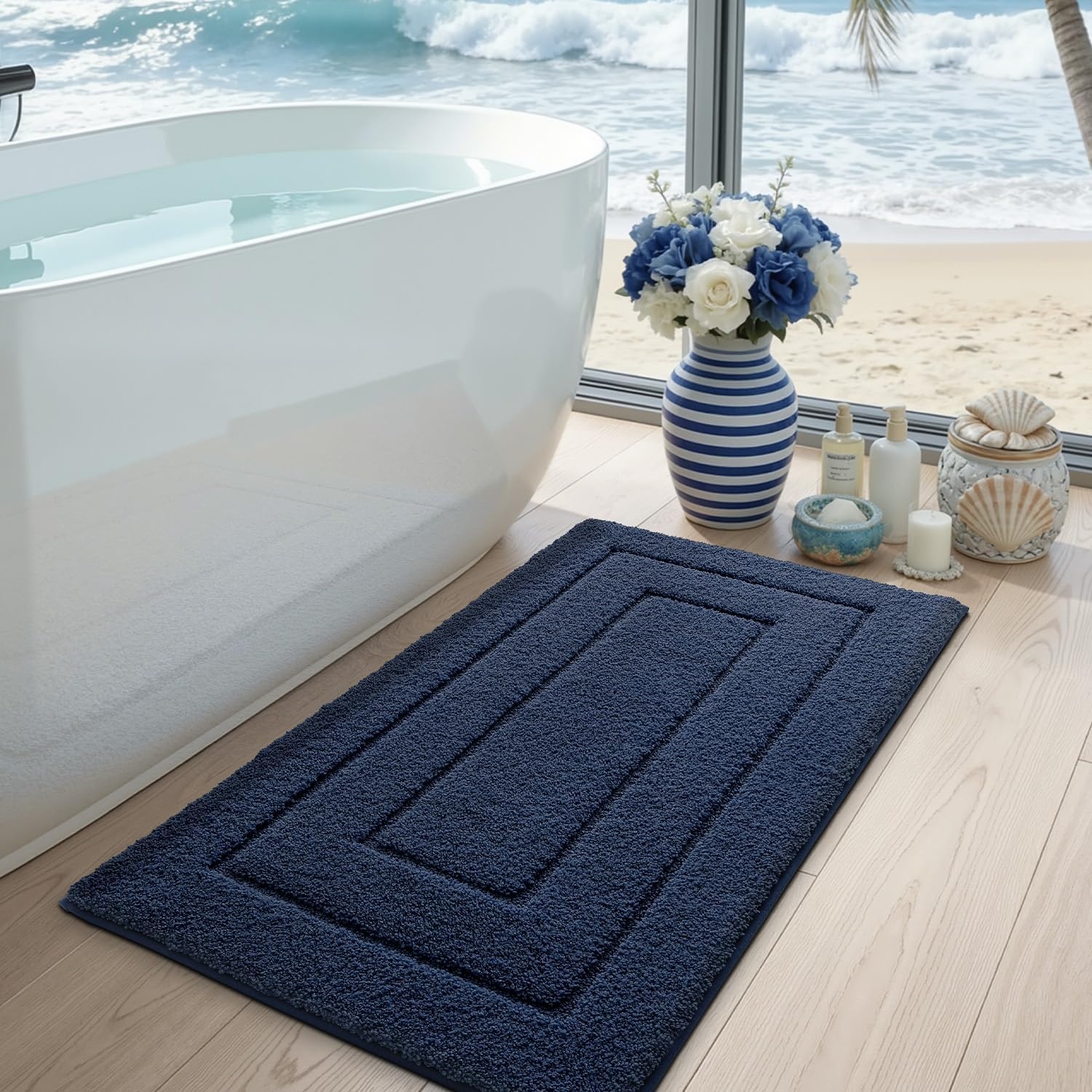 Badmat Antislip Waterabsorberend 40x60cm Marineblauw - 28% Korting