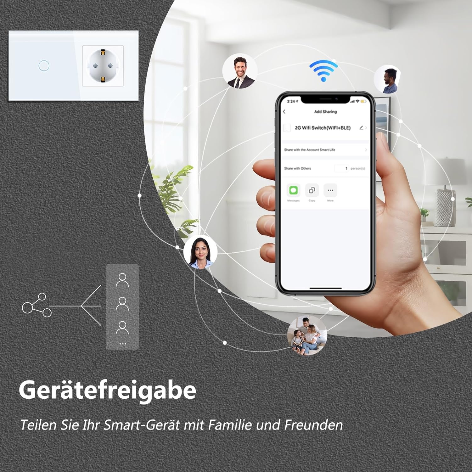Slimme Lichtschakelaar met Stopcontact | WiFi Spraakbesturing | 31% Korting
