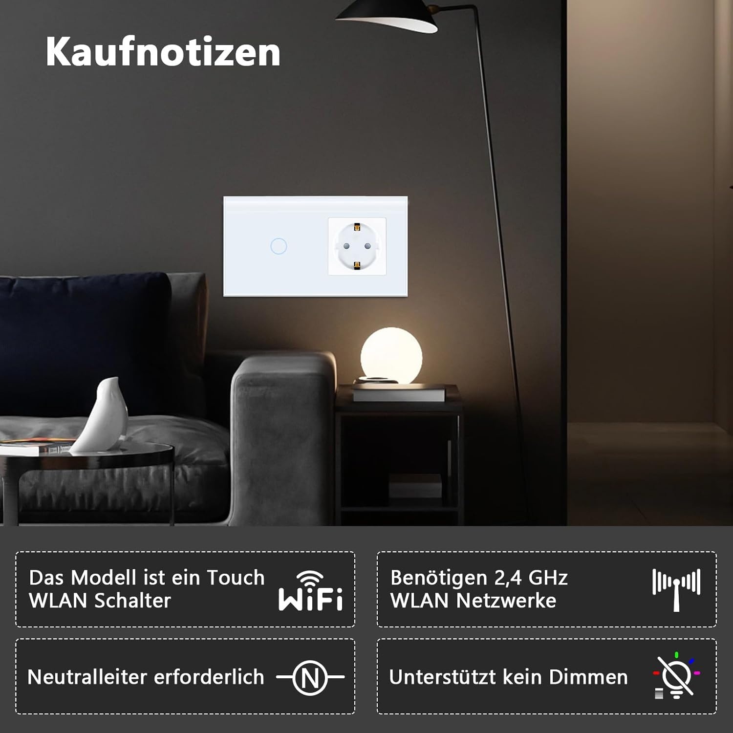 Slimme Lichtschakelaar met Stopcontact | WiFi Spraakbesturing | 31% Korting