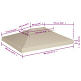 Beige Vervangend Prieeldoek 3x4m 310g/m² - 34% Korting!