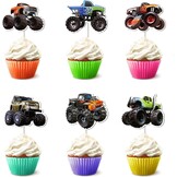 24x Mountainbike Cupcake Toppers - Feestdecoratie