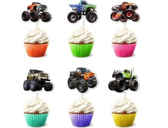 24x Mountainbike Cupcake Toppers - Feestdecoratie