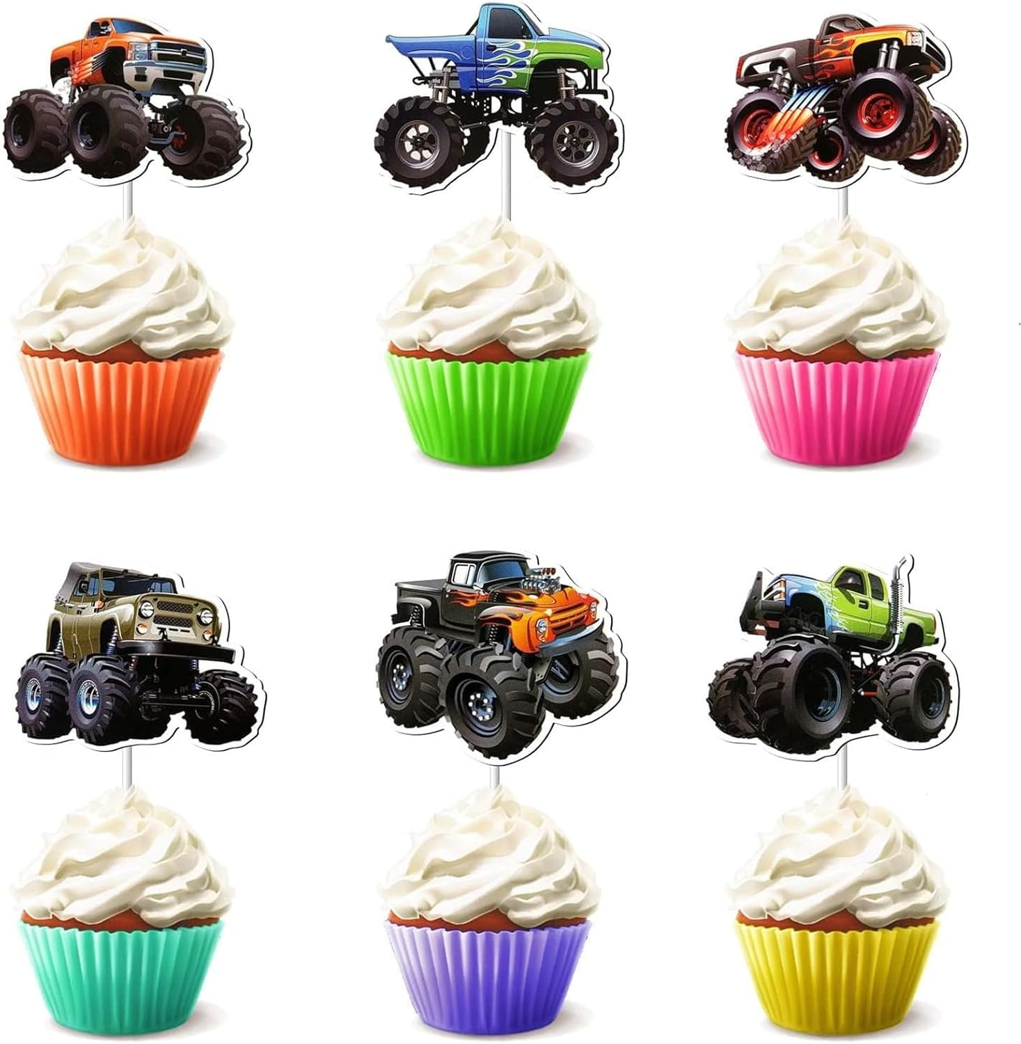 24x Mountainbike Cupcake Toppers - Feestdecoratie