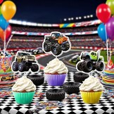 24x Mountainbike Cupcake Toppers - Feestdecoratie