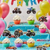 24x Mountainbike Cupcake Toppers - Feestdecoratie