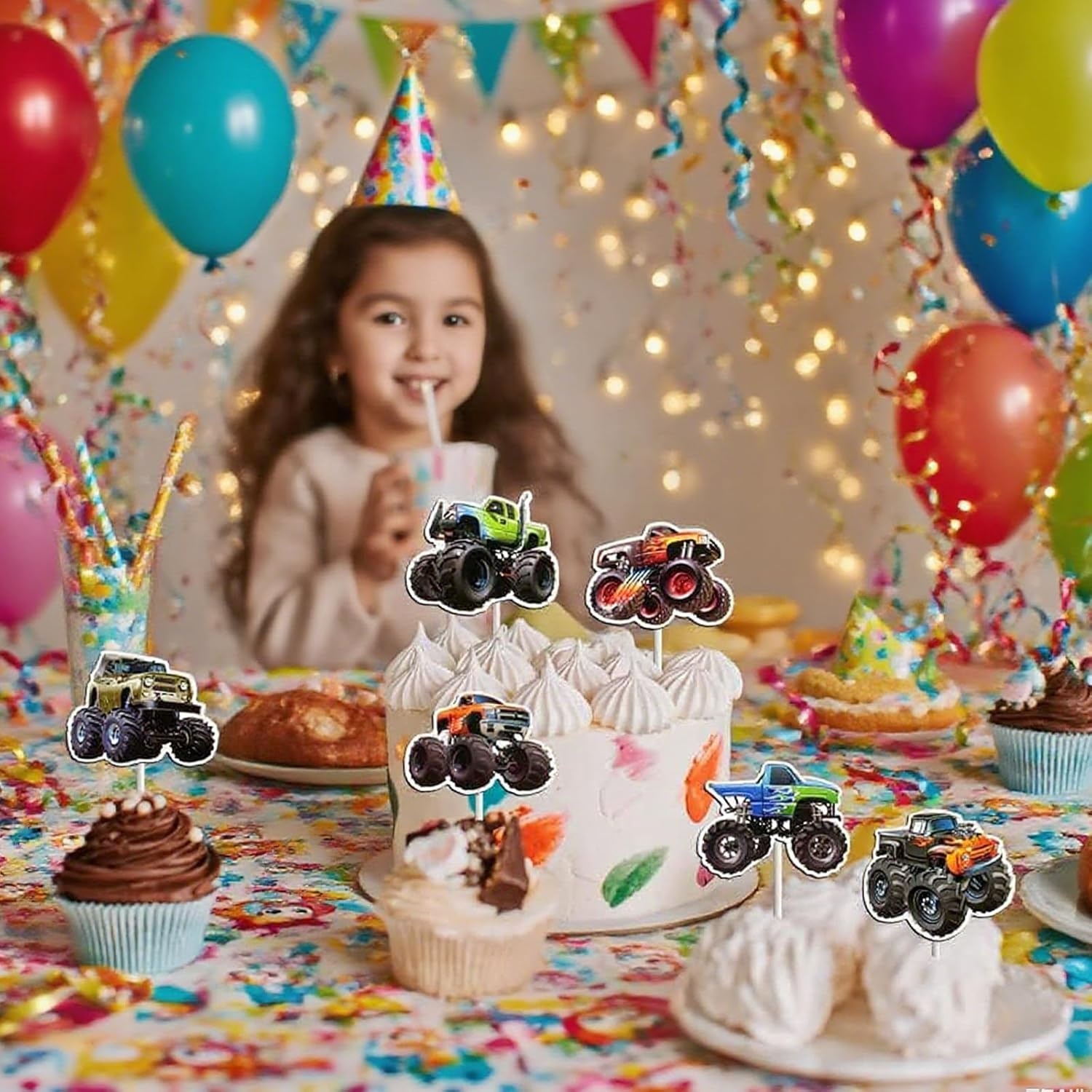 24x Mountainbike Cupcake Toppers - Feestdecoratie