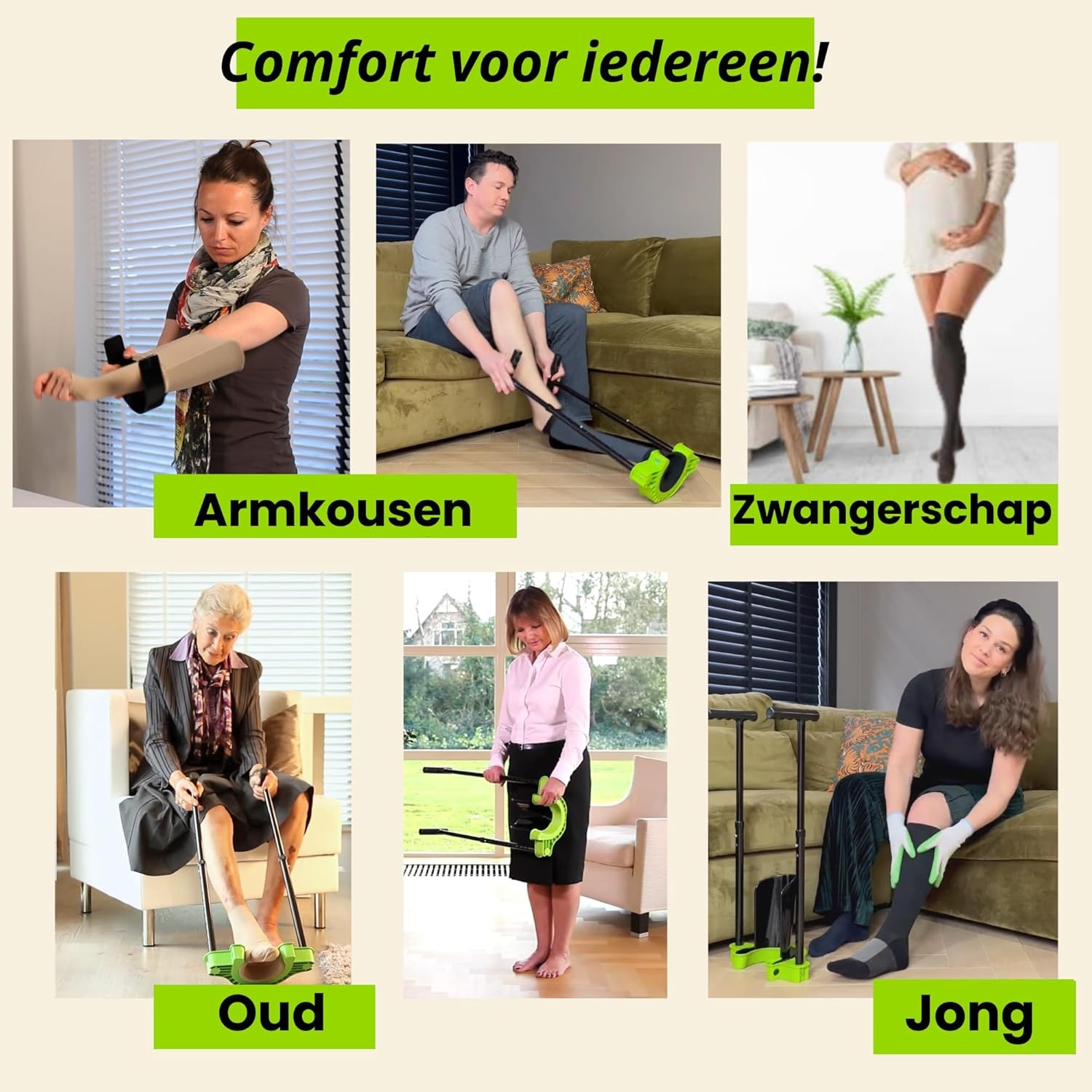 Aantrekhulp Compressiekousen Maat S - Zonder Bukken (-34%)