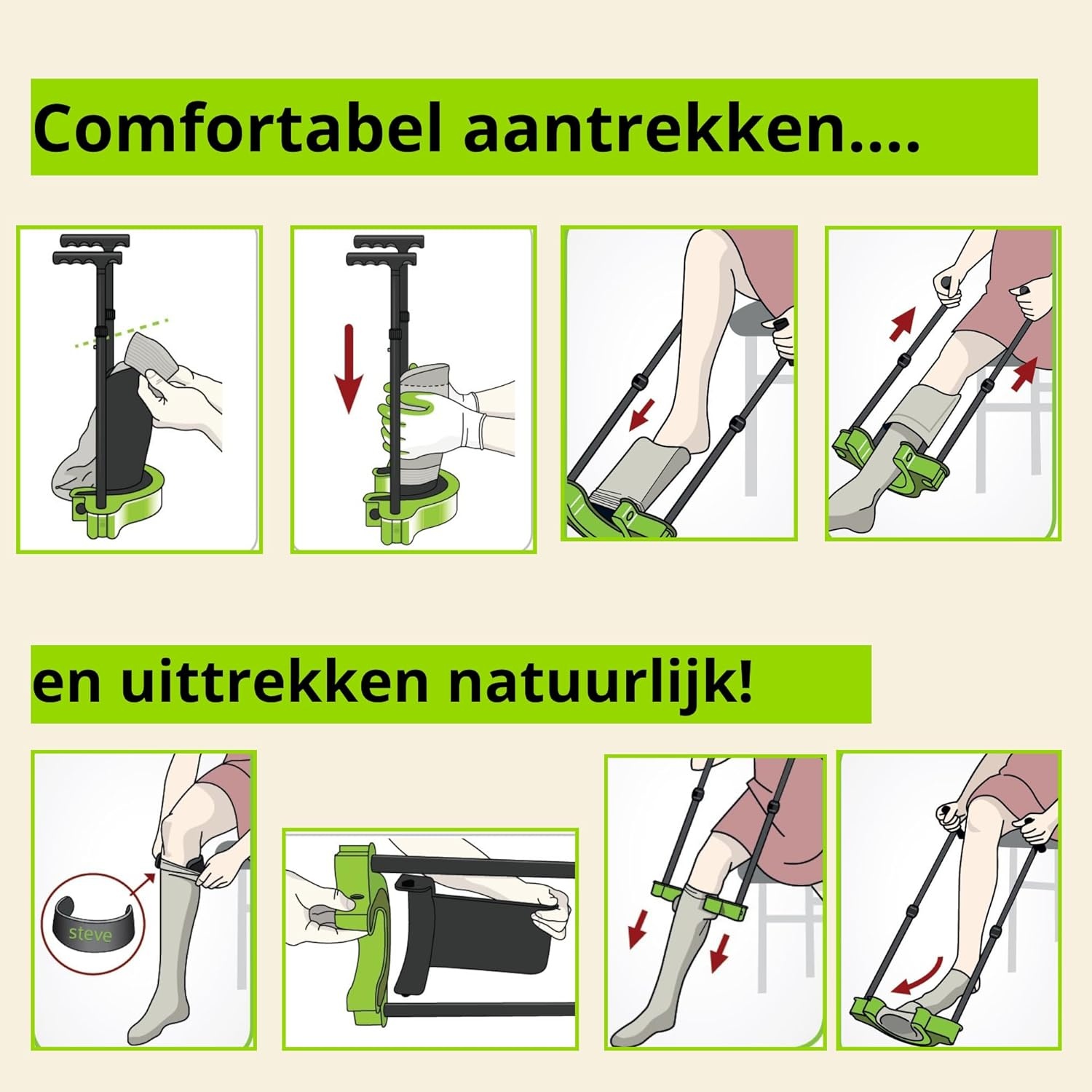 Aantrekhulp Compressiekousen Maat S - Zonder Bukken (-34%)
