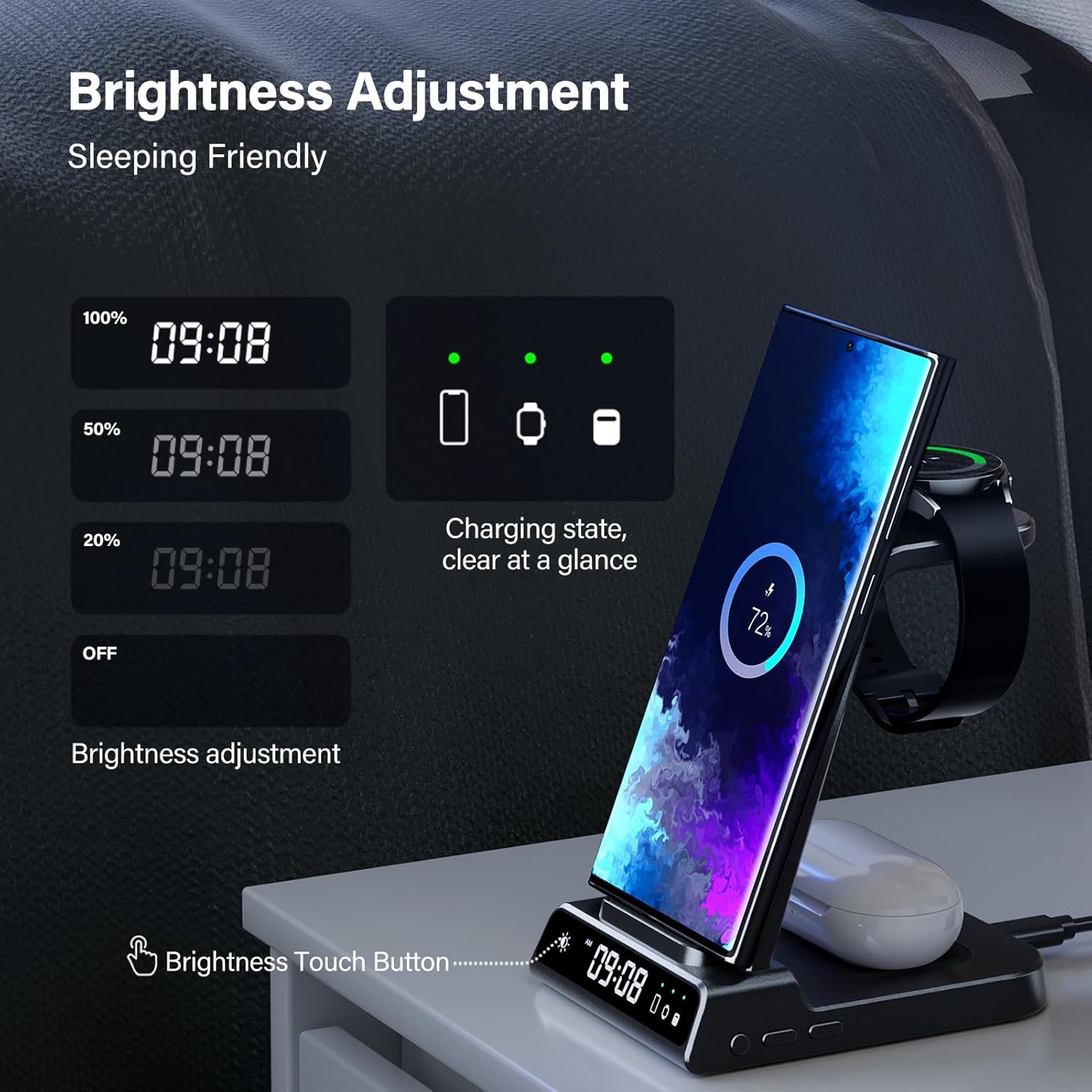 3-in-1 Draadloos Laadstation Samsung & Galaxy Watch - 34% Korting!