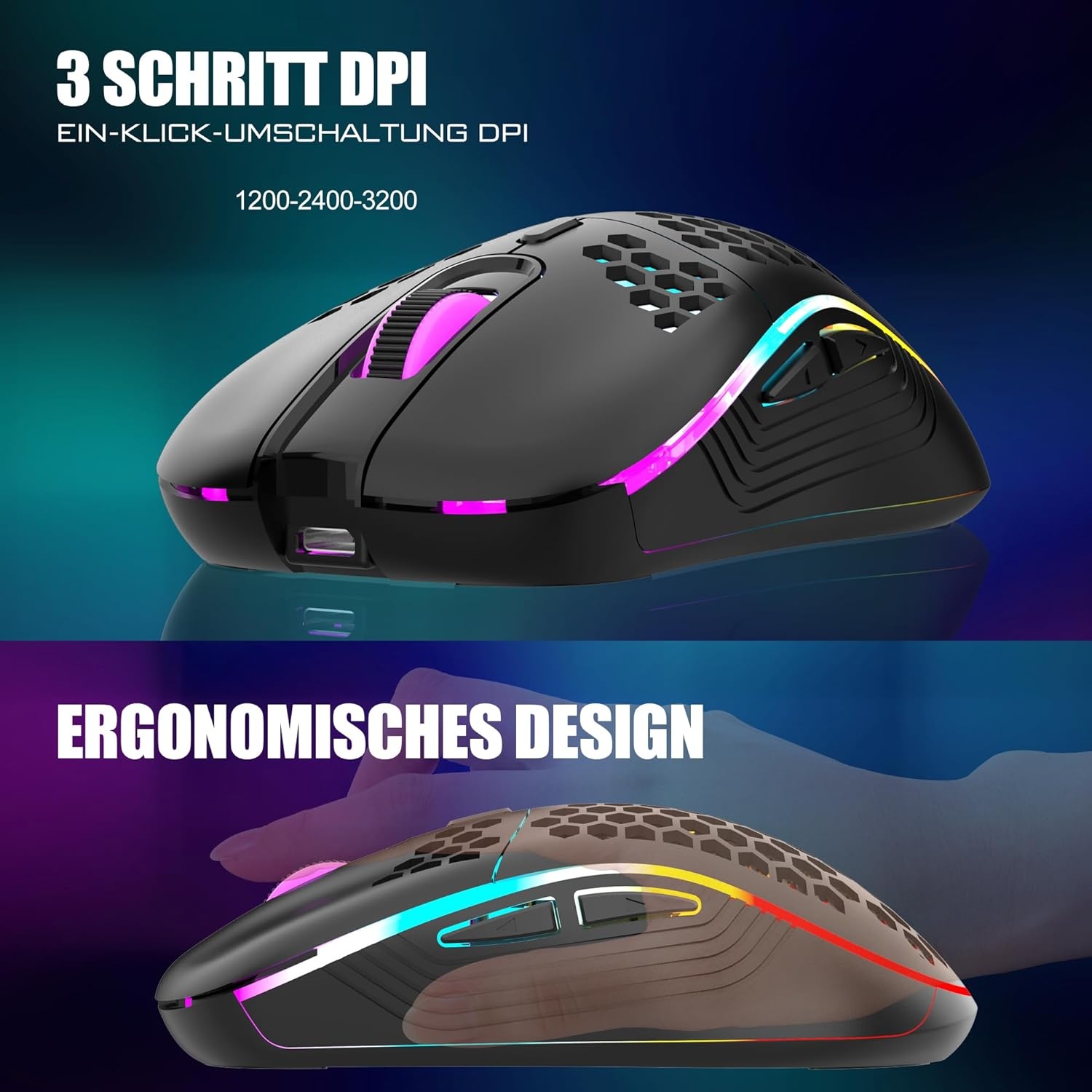 Draadloos RGB Gaming Toetsenbord & Muis Set (QWERTZ)
