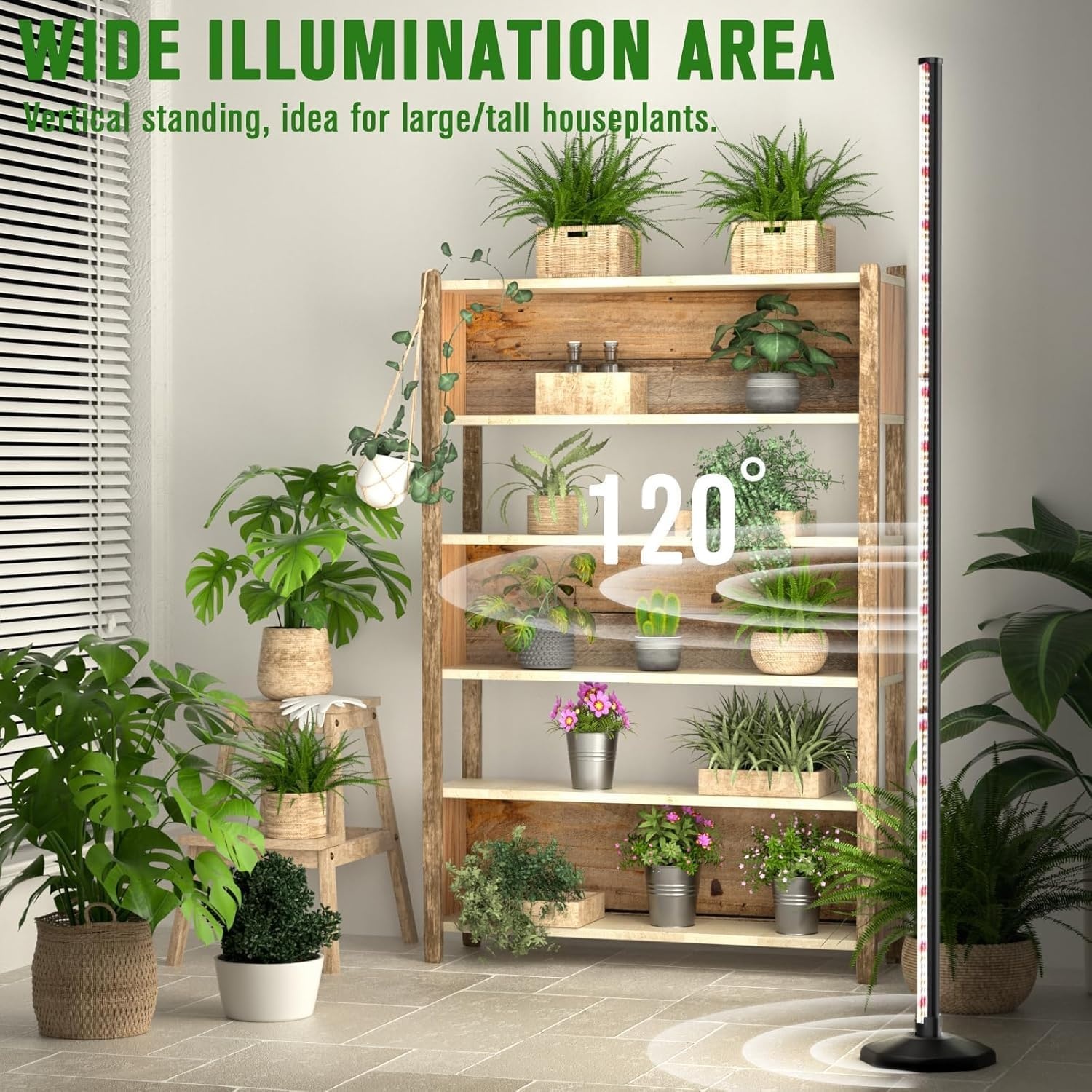 Staande LED Plantenlamp 24W Volledig Spectrum - 165cm - 29% Korting