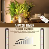 Staande LED Plantenlamp 24W Volledig Spectrum - 165cm - 29% Korting