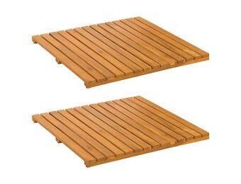 Houten Badmat Effen Bruin 50x50 cm - Nu 33% Korting!