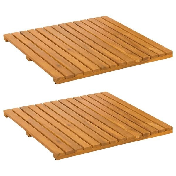 Houten Badmat Effen Bruin 50x50 cm - Nu 33% Korting!