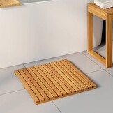 Houten Badmat Effen Bruin 50x50 cm - Nu 33% Korting!