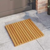 Houten Badmat Effen Bruin 50x50 cm - Nu 33% Korting!