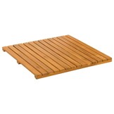 Houten Badmat Effen Bruin 50x50 cm - Nu 33% Korting!