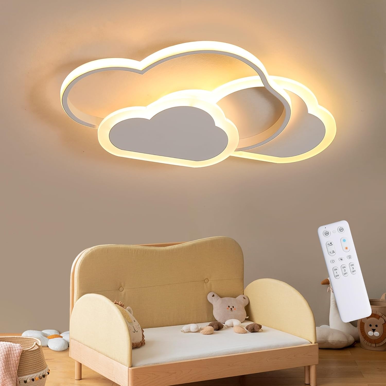 Dimbaar LED Plafondlamp Wolken - Kinderkamer - 32W - 34% Korting!