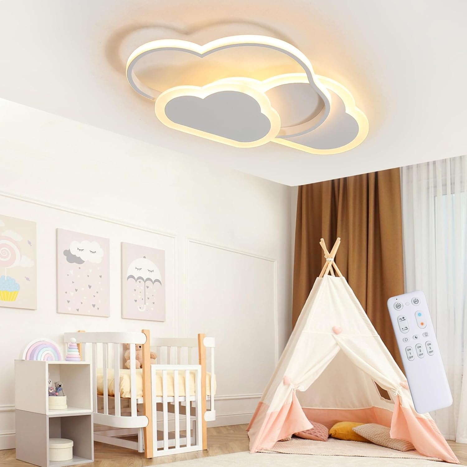 Dimbaar LED Plafondlamp Wolken - Kinderkamer - 32W - 34% Korting!