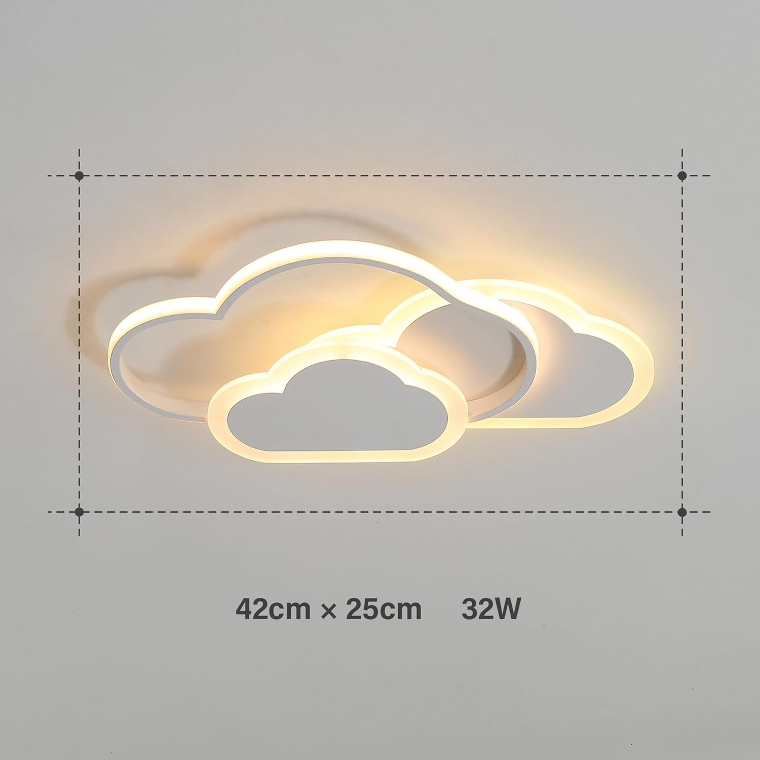Dimbaar LED Plafondlamp Wolken - Kinderkamer - 32W - 34% Korting!