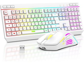 Draadloos Gaming Toetsenbord & Muis Set: QWERTZ, RGB, 29% Korting