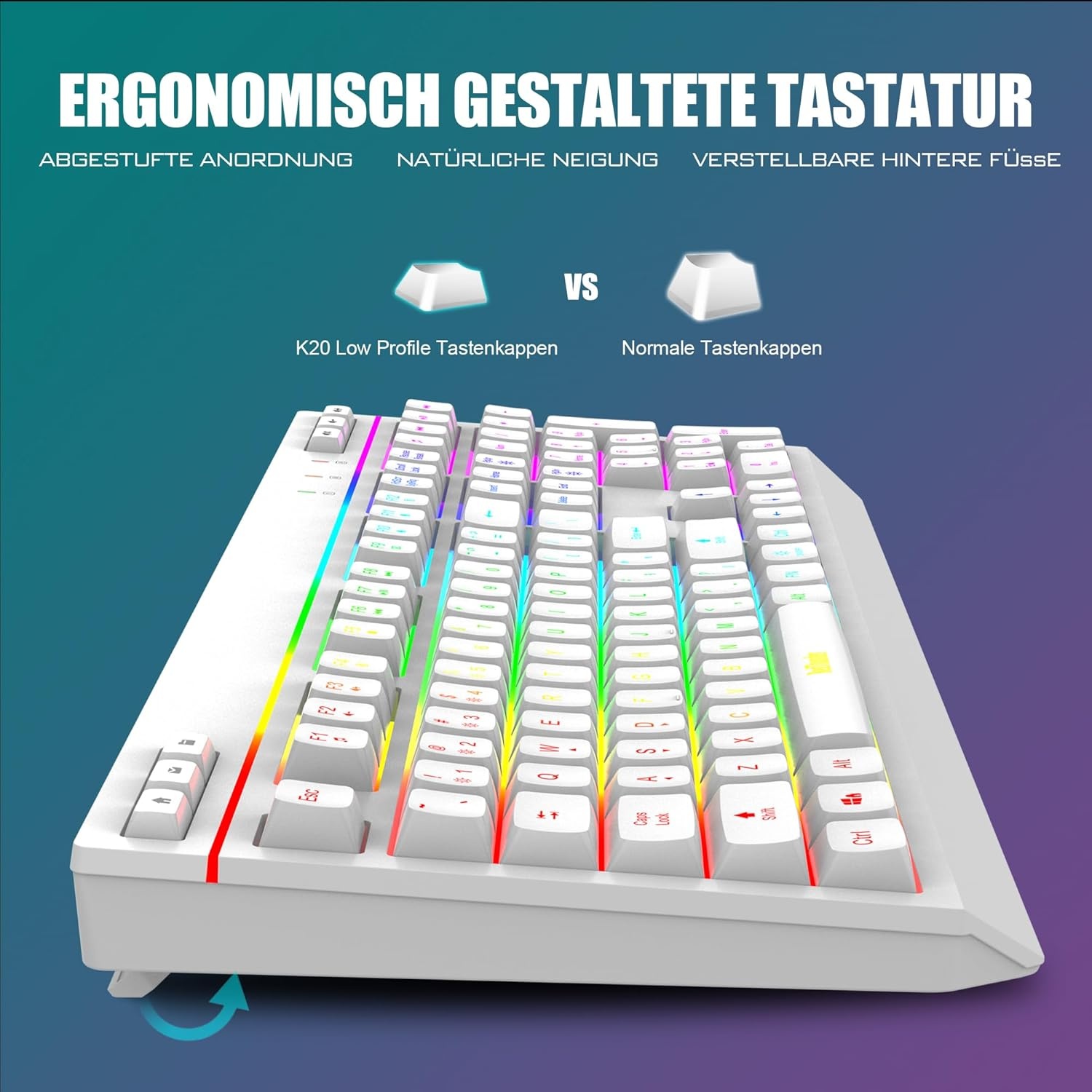 Draadloos Gaming Toetsenbord & Muis Set: QWERTZ, RGB, 29% Korting