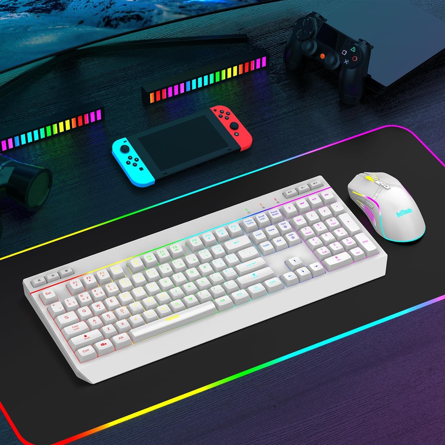 Draadloos Gaming Toetsenbord & Muis Set: QWERTZ, RGB, 29% Korting