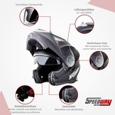 Modulaire Motorhelm met Dubbel Vizier - 34% Korting