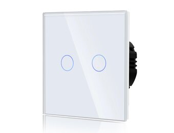 Touch Wandlichtschakelaar 2-voudig Glas 28% Korting!