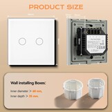 Touch Wandlichtschakelaar 2-voudig Glas 28% Korting!