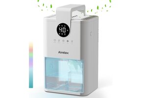 Airelax Luchtontvochtiger 1000ml - Fluisterstil & 7-kleuren Nachtlampje (28% Korting)