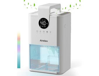 Airelax Luchtontvochtiger 1000ml - Fluisterstil & 7-kleuren Nachtlampje (28% Korting)