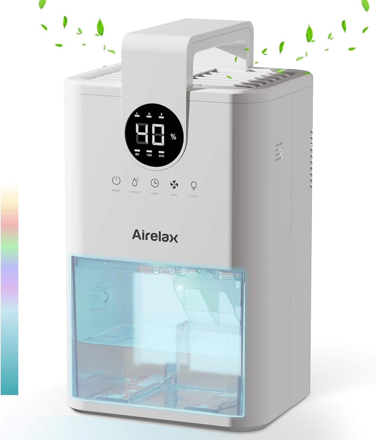 Airelax Luchtontvochtiger 1000ml - Fluisterstil & 7-kleuren Nachtlampje (28% Korting)