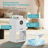 Airelax Luchtontvochtiger 1000ml - Fluisterstil & 7-kleuren Nachtlampje (28% Korting)