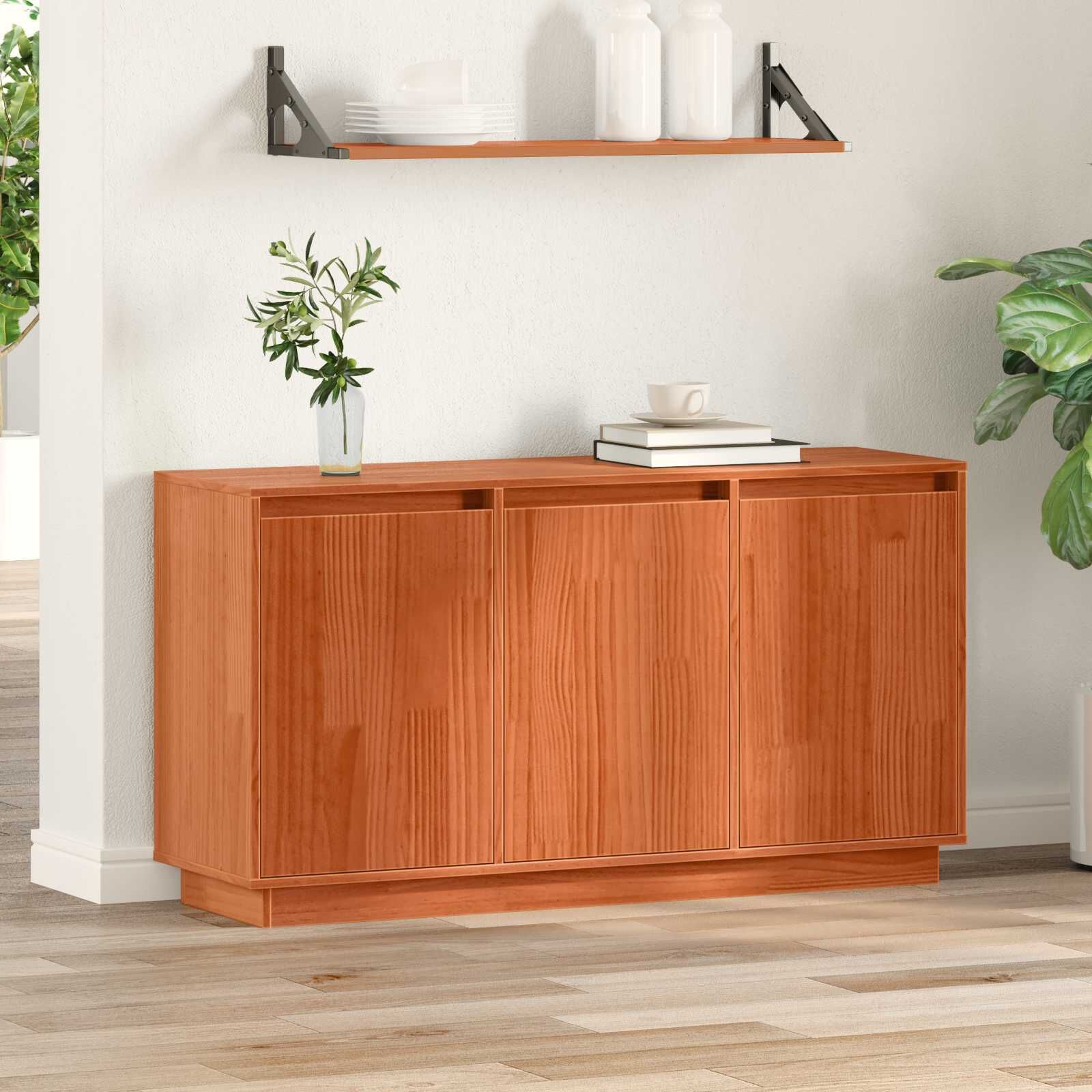Massief Grenen Dressoir Bruin 111x34x60cm - 35% Korting