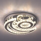 Dimbare Kristallen Maan Plafondlamp 40cm Zilver | 34% Korting