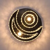 Dimbare Kristallen Maan Plafondlamp 40cm Zilver | 34% Korting