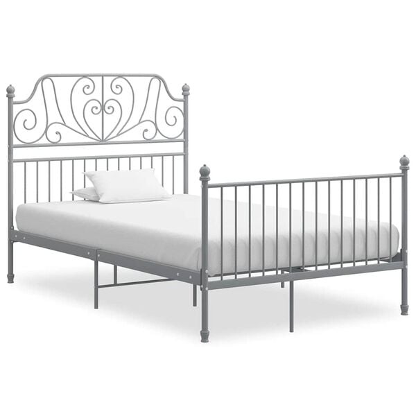vidaXL Bedframe Metaal Grijs 120x200 cm - 35% Korting