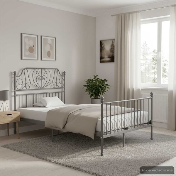 vidaXL Bedframe Metaal Grijs 120x200 cm - 35% Korting