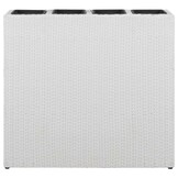 Verhoogde plantenbak met 4 potten, wit poly rattan - 35% Korting
